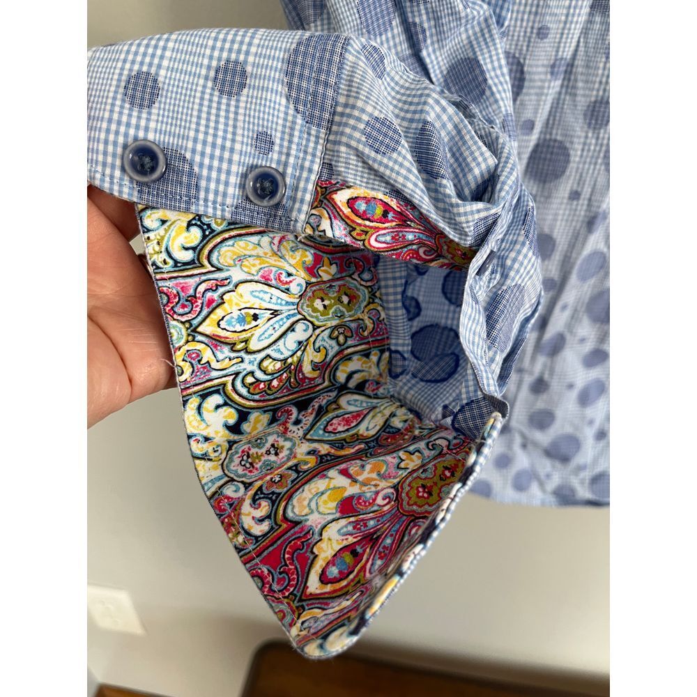 Robert Graham Blue Phillipe Long Sleeve Button Down Men's Size Large - Picture 5 of 9